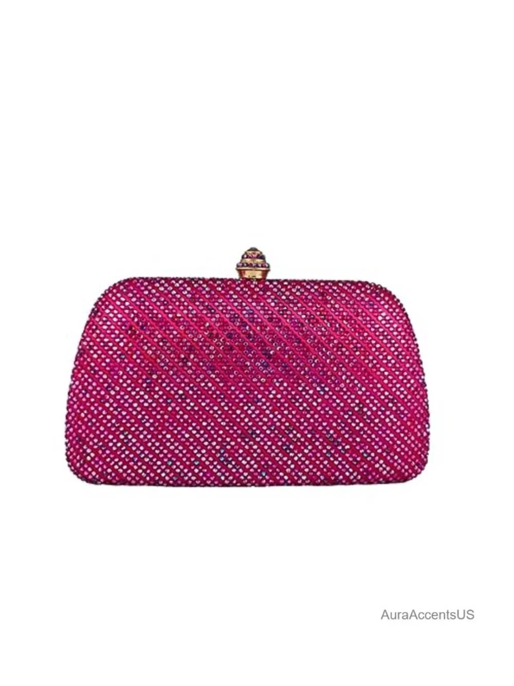Mini Rhinestone Clutch Purse with Detachable Chain Straps